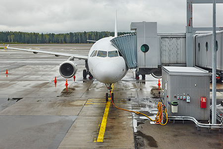 Airport runaway with airplane