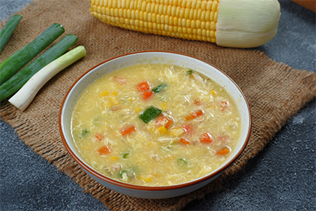 corn and chicken soup- healthy food style