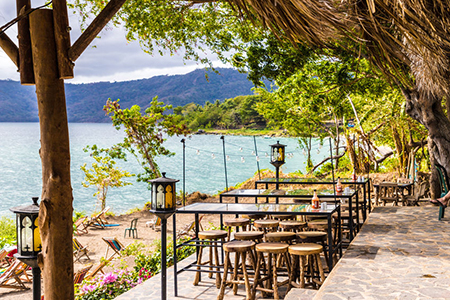 Lake Apoyo, Granada, Nicaragua. February 2018. A typical view from a bar on Apoyo lake Nicaragua