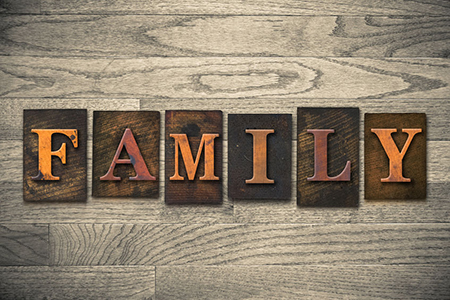 family-carved in wood