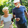 Mature couple out for a jog