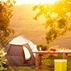 camping family table on vacation