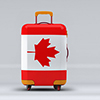 canada flag on suitecase