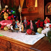 Ceramic figurines of Joseph Mary and Jesus Christmas creche