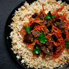 pilaf, the national dish of Afghanistan, rice with meat