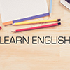 Learn English written on desk