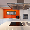 Interior of house, modern kitchen hob