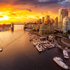 View of Burrard Bridge and False Creek in Downtown Vancouver, British Columbia