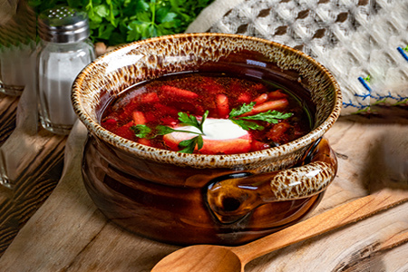 Borscht - traditional dish of Ukrainian cuisine.