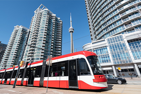 Tram and streetcar in Toronto, Ontario, Canada