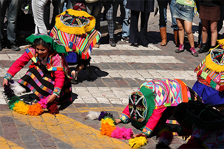 Dancers during a festival in Cusco, Peru