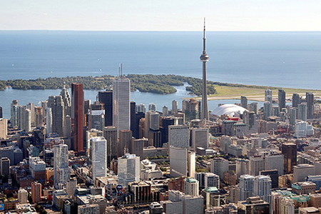 aerial shot of Toronto