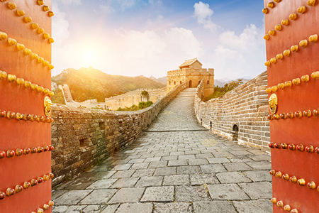 The Great Wall in the sunset,in Beijing, China