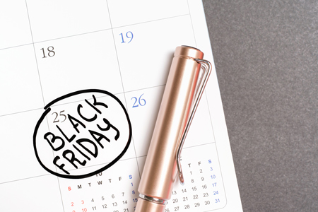 Inscription Black Friday on calendar