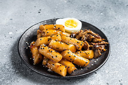 Korean Tteokbokki, Topokki fried rice cake stick in Hot and spicy sauce