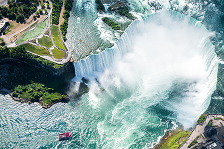 Aerial view of Niagara waterfall