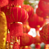 Chinese lanterns for Chinese New Year celebration, closeup. Festive decoration