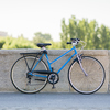 vintage blue bike on street