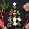 Christmas gingerbread cookies with Christmas decorations