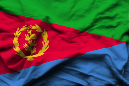 Eritrea wrinkled flag