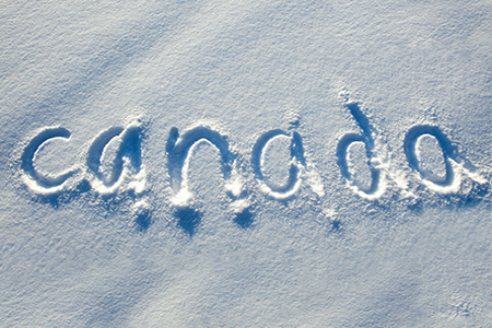 Canada written on snow