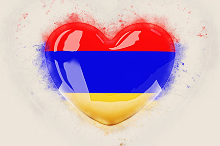 Armenian flag in heart shape