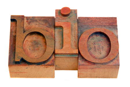 BIO letters in wood