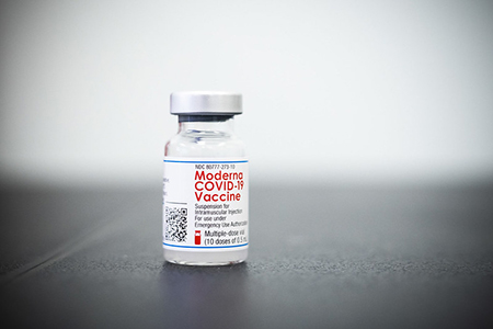 close up of Moderna covid19 vaccine