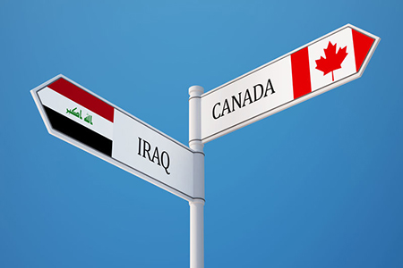 Canada Iraq High Resolution Sign Flags Concept