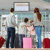 Family at the airport to catch the flight