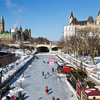 Winter view of the Rideau Canal in Ottawa, Canada