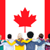 Canada National Flag Teamwork Diversity Concept