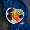 salad with fresh berries and fruits in bowl