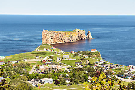 Nice Famous Rocher Perce rock in Gaspe, Quebec