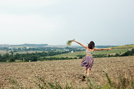 a girl Enjoying the countryside