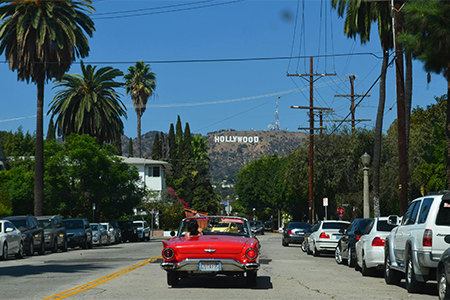 Red Car on the Road, Los Angeles, United States