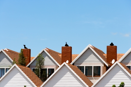 rooftops of 3 houses