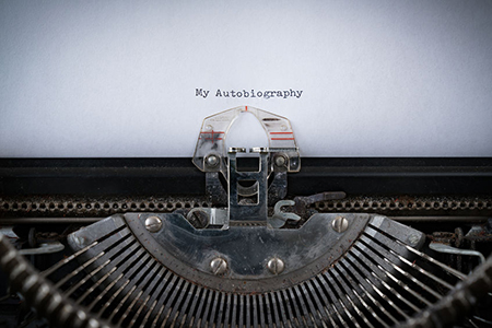 Autobiography typed on an old Typewriter