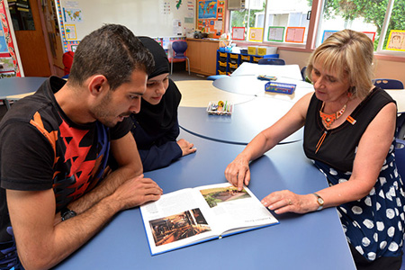 Students studying together