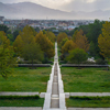 Aerial view of Gardens of Babur, Kabul, Afghanistan