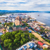 Aerial View of Quebec City and Old Port in Quebec, Canada