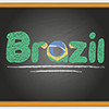 chalkboard with brazil written in green