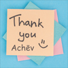 colorful sticky notes with thank you and Achev Logo