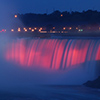 Horseshoe falls lit up at night