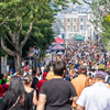 crowded street in festival