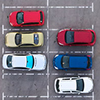 Car parking lot viewed from above, Aerial view. Top view