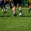 soccer players in game. amateur league in moscow.