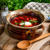 Borscht - traditional dish of Ukrainian cuisine