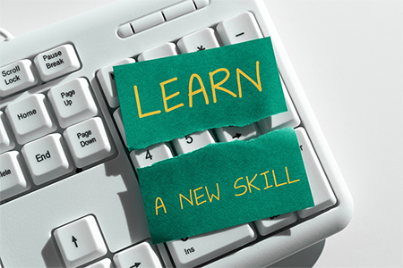 Conceptual caption Learn A New Skill, on a Keyboard