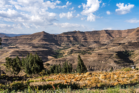 Landscape in Gheralta in Tigray, Northern Ethiopia, Africa